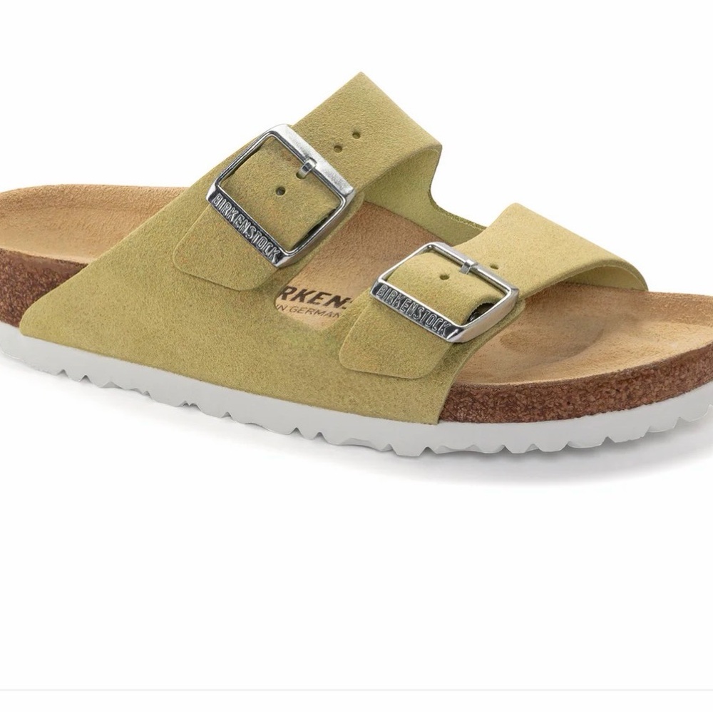 Birkenstock Kids Sandals - Light Green with Silver Buckles